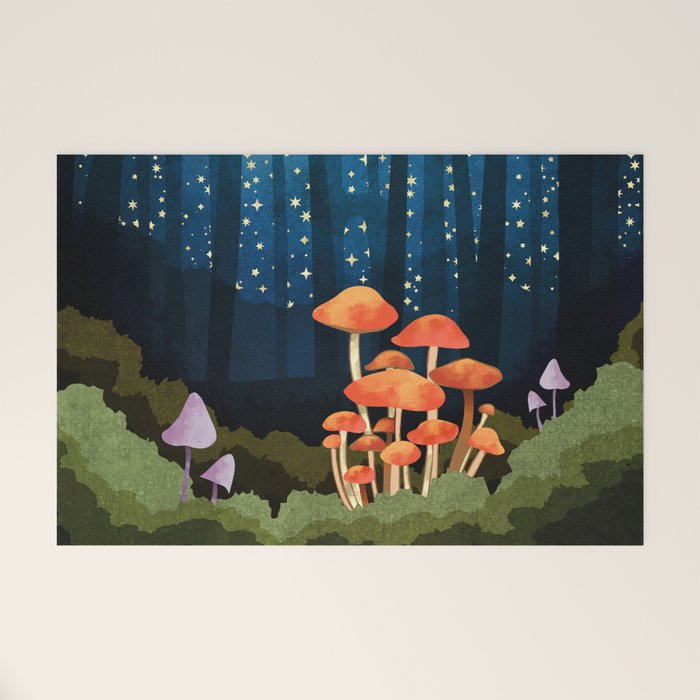 Midnight Mushrooms Welcome Mat Gallery Image 1