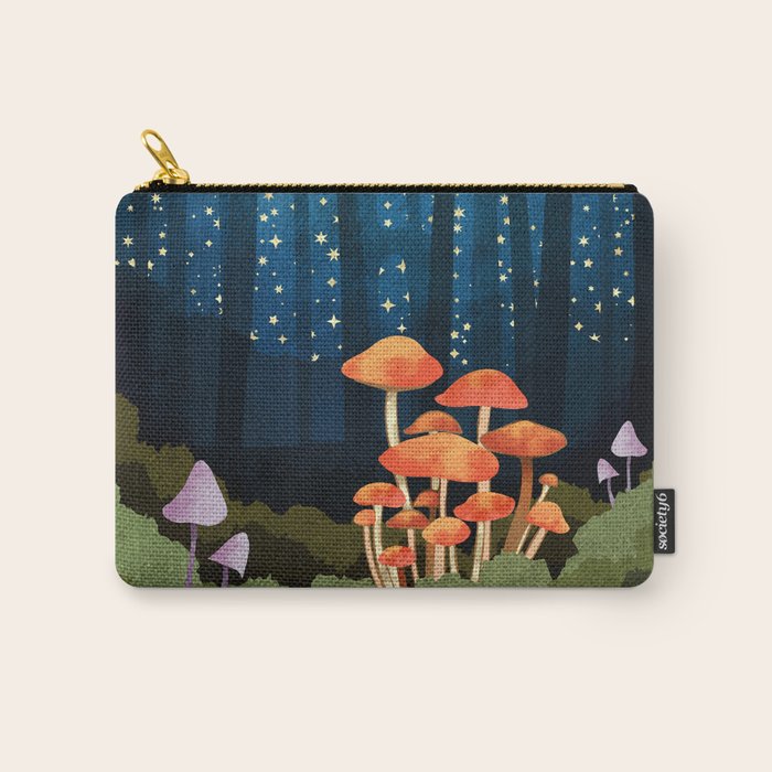 Midnight Mushrooms Carry All Pouch Gallery Image 1