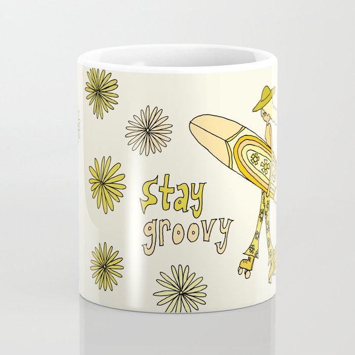 stay groovy rollerskate // retro surf art by surfy birdy Coffee Mug Gallery Image 4
