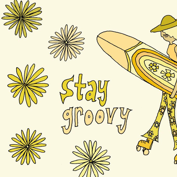 stay groovy rollerskate // retro surf art by surfy birdy Coffee Mug Gallery Image 2