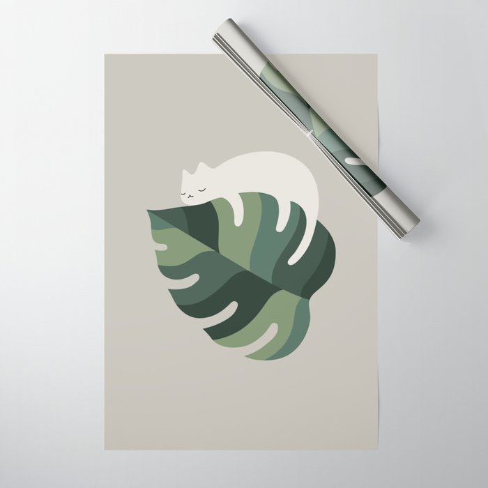 Cat and Plant 10 Wrapping Paper Gallery Image 1