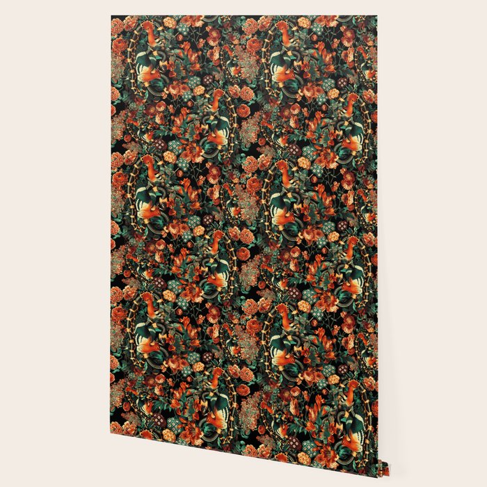 Birds and Snake Floral Pattern Wallpaper Gallery Image 2