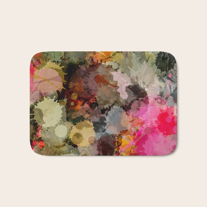 Paint Splatter Bouqet  Bath Mat Gallery Image 1