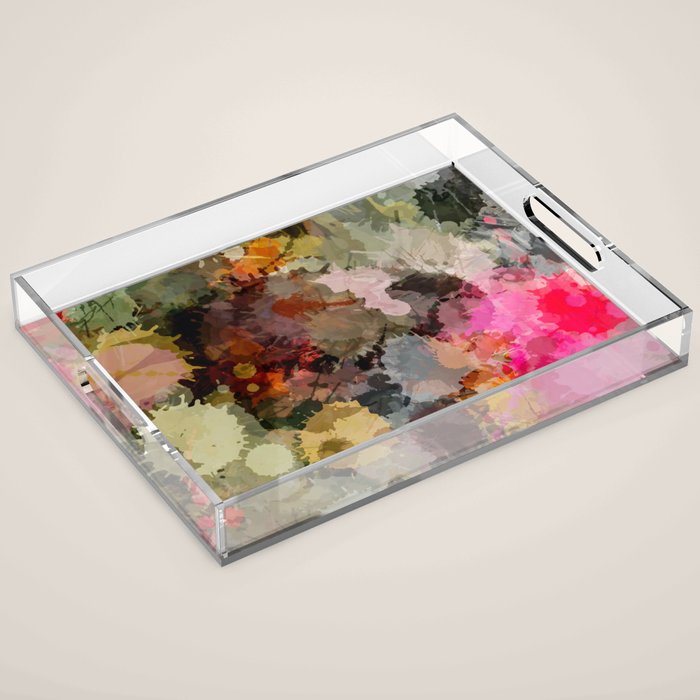 Paint Splatter Bouqet  Acrylic Tray Gallery Image 1