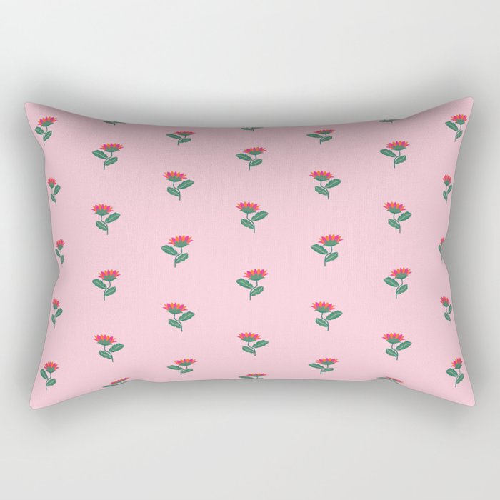 Art Nouveau Single Tropical Flower - Pattern Rectangular Pillow Gallery Image 1
