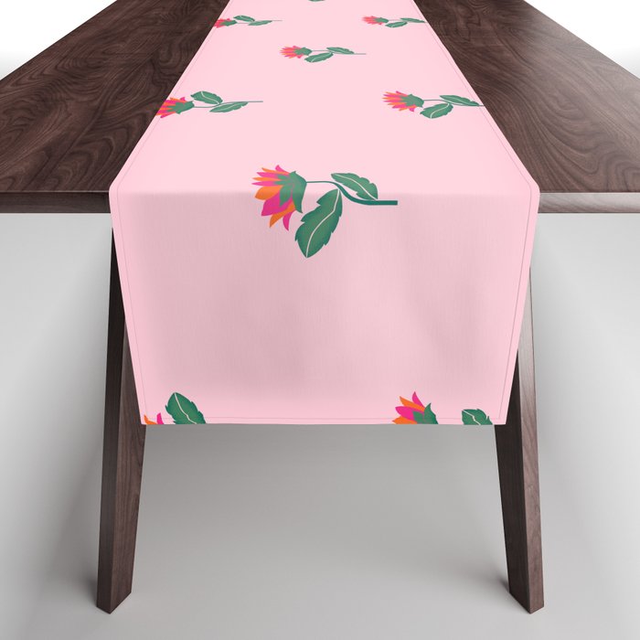 Art Nouveau Single Tropical Flower - Pattern Table Runner Gallery Image 1