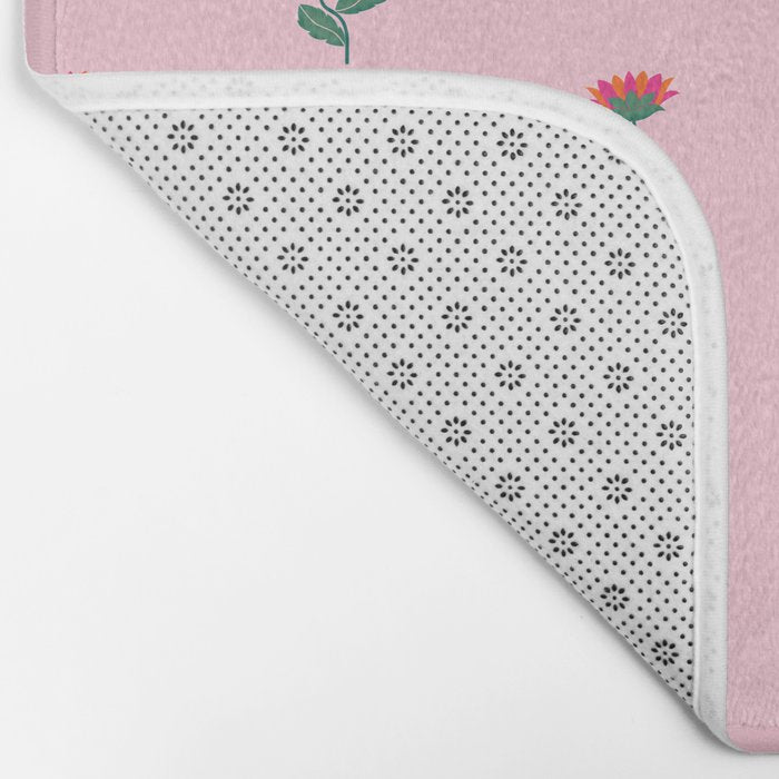 Art Nouveau Single Tropical Flower - Pattern Bath Mat Gallery Image 2