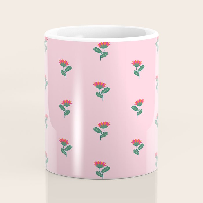 Art Nouveau Single Tropical Flower - Pattern Coffee Mug Gallery Image 4