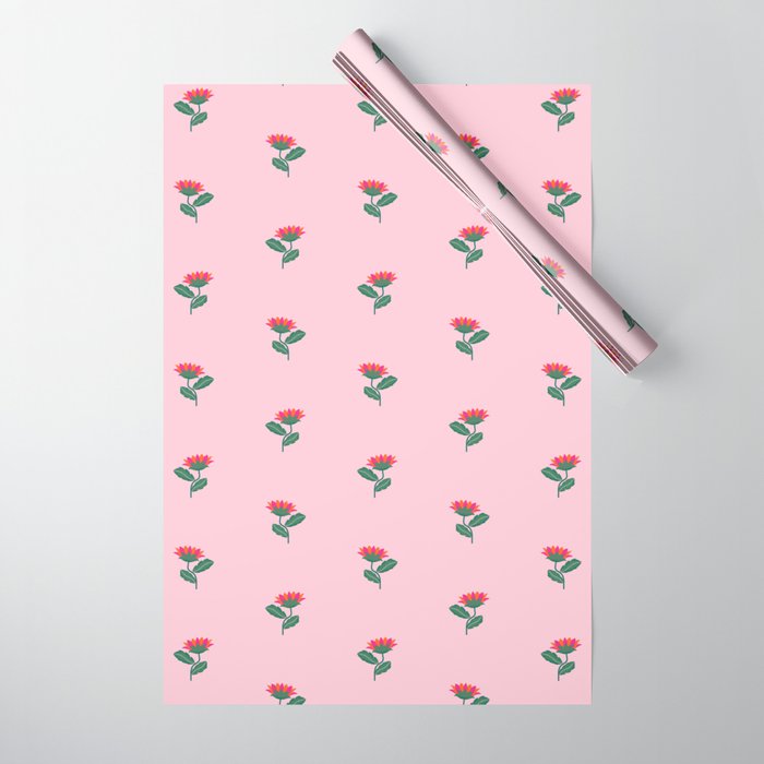 Art Nouveau Single Tropical Flower - Pattern Wrapping Paper Gallery Image 1