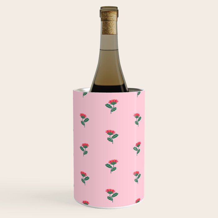 Art Nouveau Single Tropical Flower - Pattern Wine Chiller Gallery Image 3