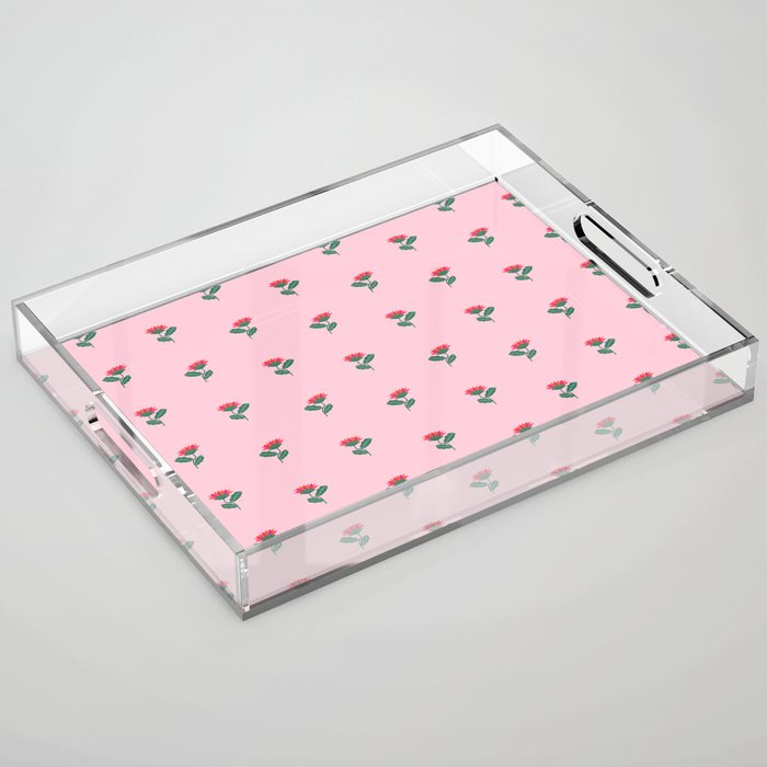 Art Nouveau Single Tropical Flower - Pattern Acrylic Tray Gallery Image 1