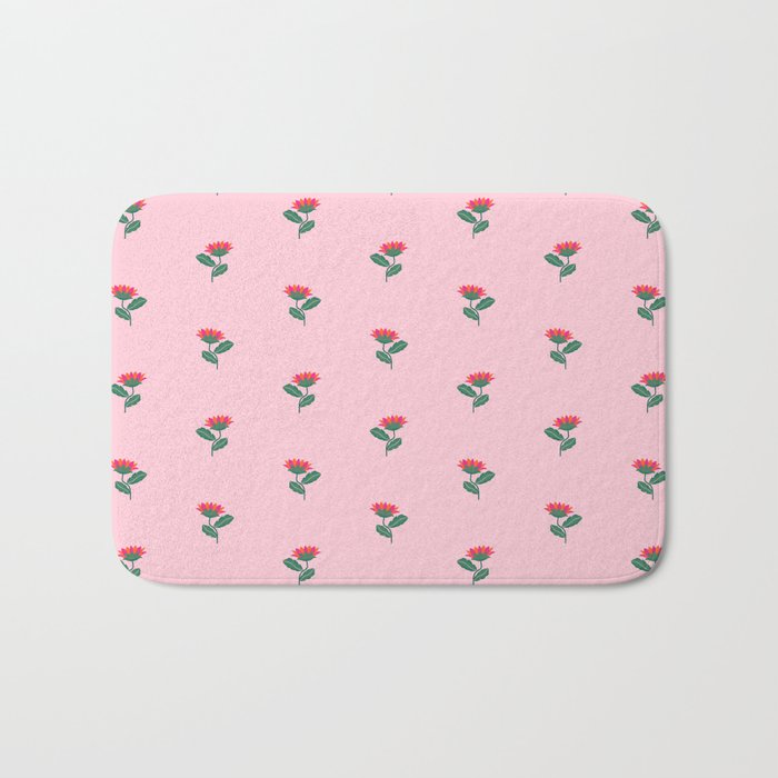 Art Nouveau Single Tropical Flower - Pattern Bath Mat Gallery Image 1