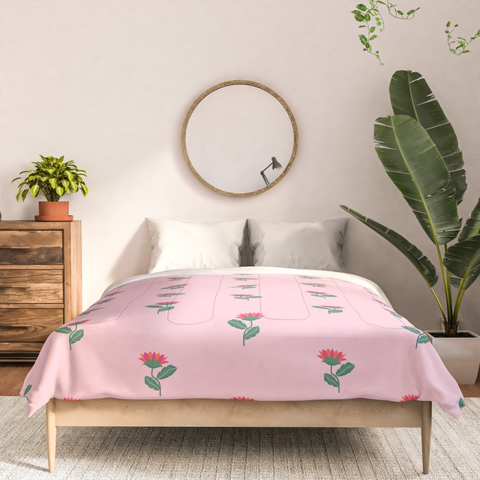 Art Nouveau Single Tropical Flower - Pattern Comforter Gallery Image 3