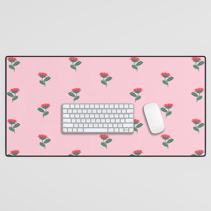 Art Nouveau Single Tropical Flower - Pattern Desk Mat Gallery Image 1
