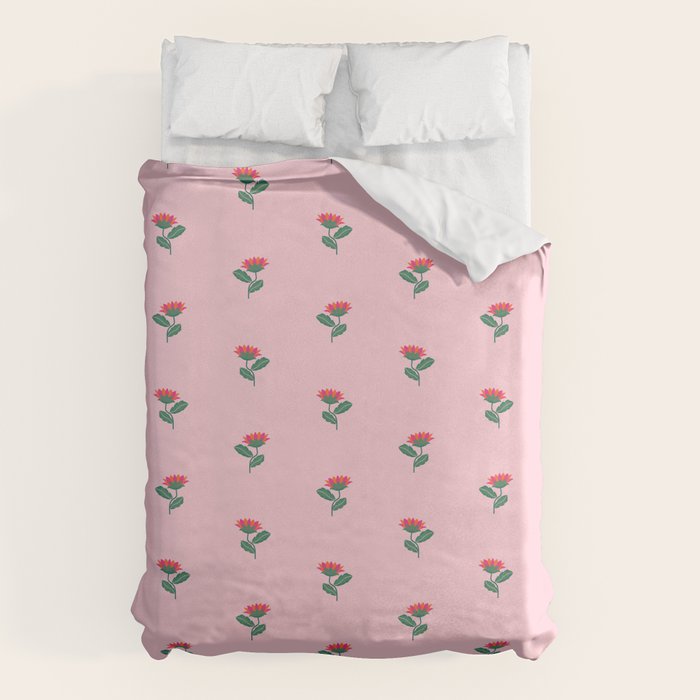 Art Nouveau Single Tropical Flower - Pattern Duvet Cover Gallery Image 1