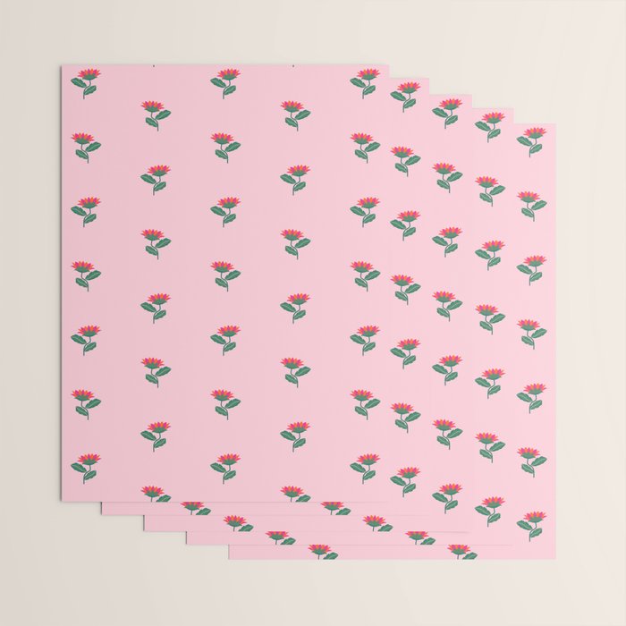 Art Nouveau Single Tropical Flower - Pattern Wrapping Paper Gallery Image 3