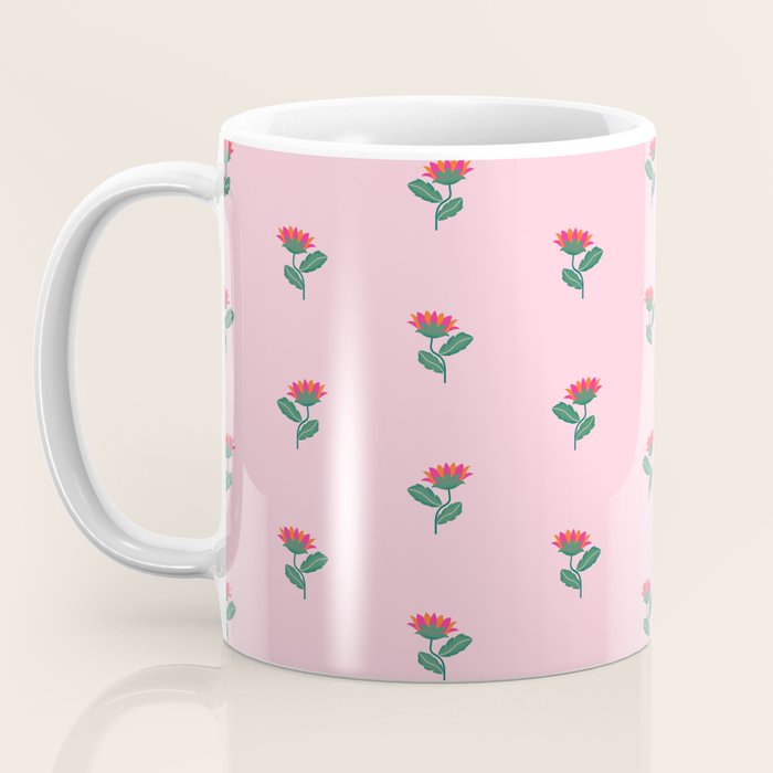 Art Nouveau Single Tropical Flower - Pattern Coffee Mug Gallery Image 3
