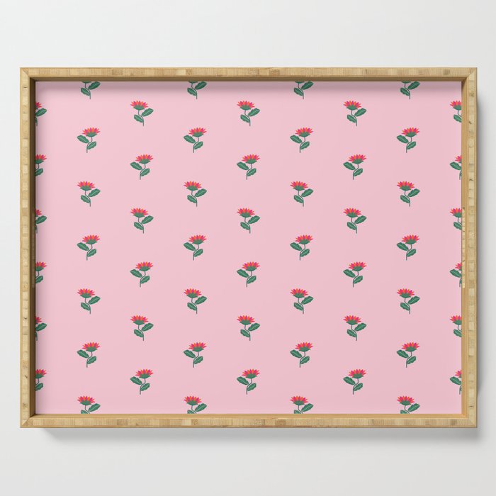 Art Nouveau Single Tropical Flower - Pattern Serving Tray Gallery Image 1
