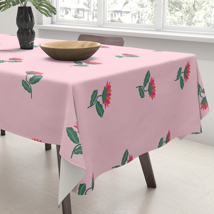 Art Nouveau Single Tropical Flower - Pattern Tablecloth Gallery Image 3
