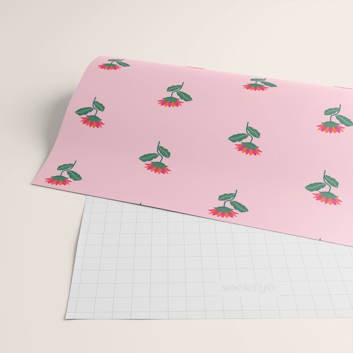 Art Nouveau Single Tropical Flower - Pattern Wrapping Paper Gallery Image 2