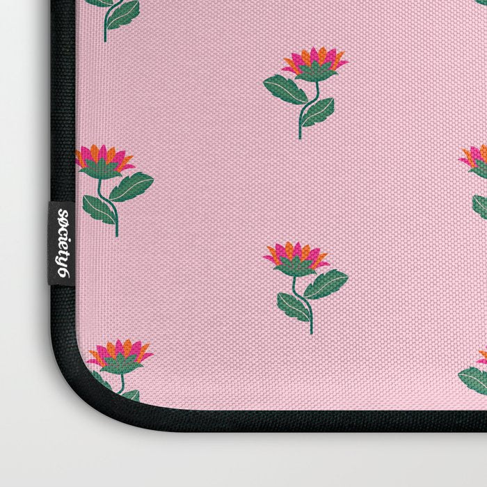 Art Nouveau Single Tropical Flower - Pattern Laptop Sleeve Gallery Image 3