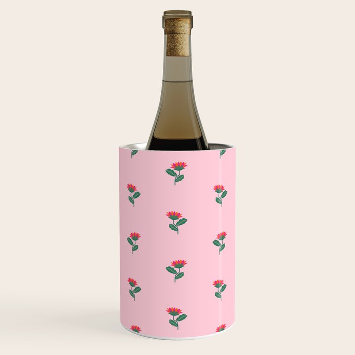 Art Nouveau Single Tropical Flower - Pattern Wine Chiller Gallery Image 1