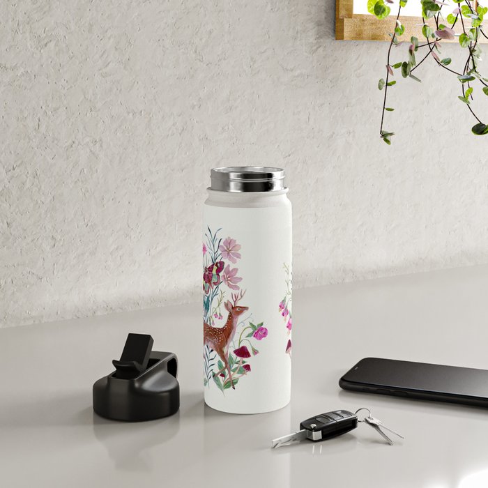 Floral Deer Water Bottle Gallery Image 4