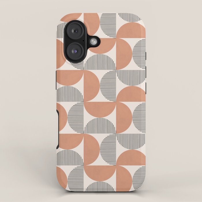 Semicircle Stripes - Terracotta iPhone Case Gallery Image 1