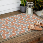 Semicircle Stripes - Terracotta Outdoor Rug Gallery Image 2
