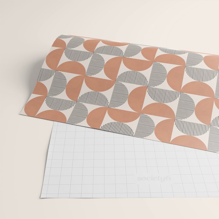 Semicircle Stripes - Terracotta Wrapping Paper Gallery Image 2
