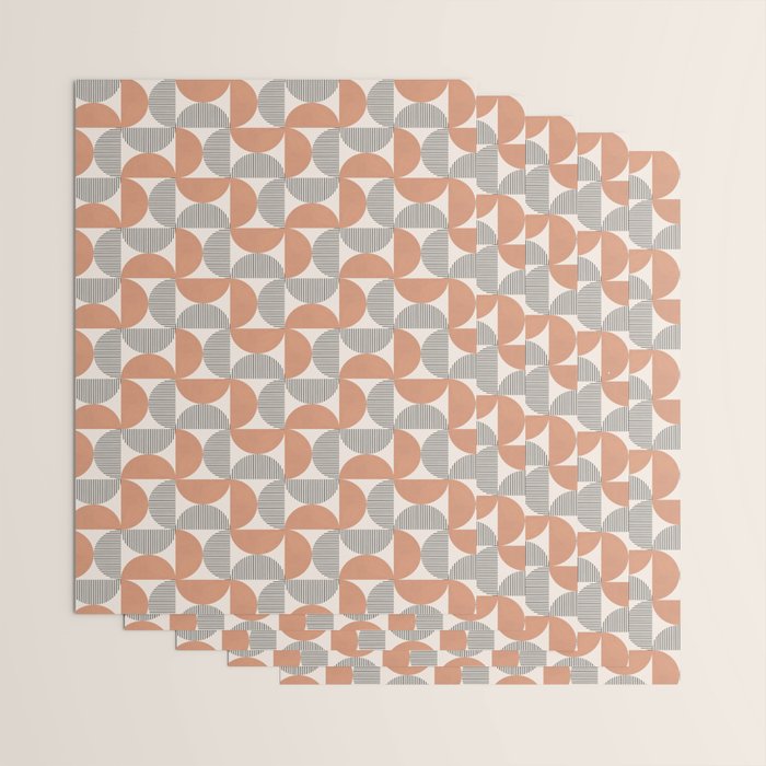Semicircle Stripes - Terracotta Wrapping Paper Gallery Image 3