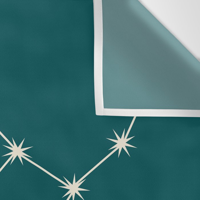 Virgo Zodiac Star Constellation Line Art Deep Teal Wall Tapestry Gallery Image 3