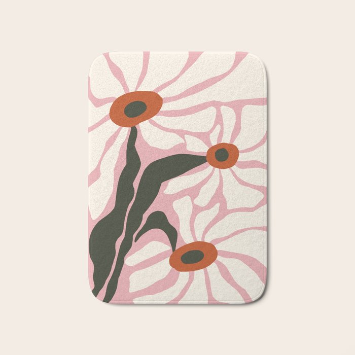 Lazy White Daisies  Bath Mat Gallery Image 1