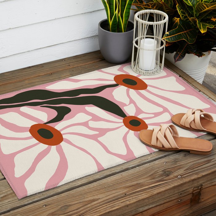 Lazy White Daisies  Outdoor Rug Gallery Image 2