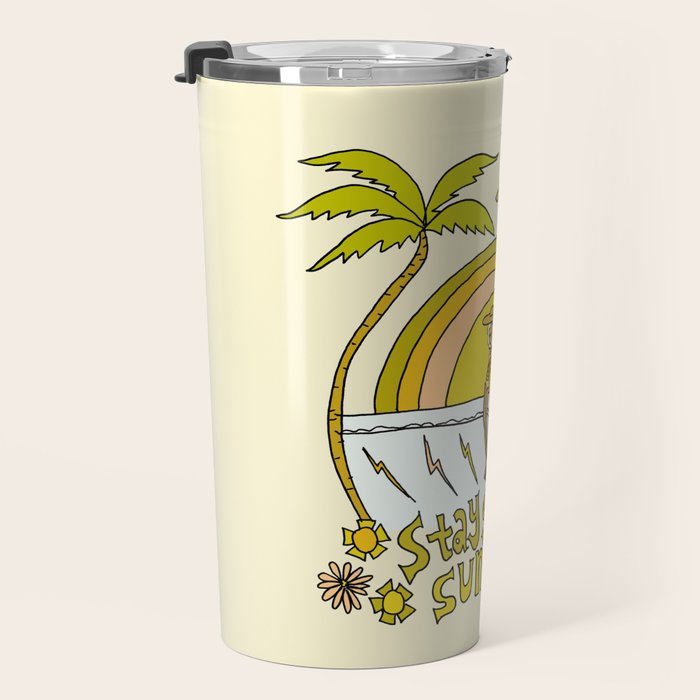 stay golden sun child //retro surf art by surfy birdy Travel Mug Gallery Image 3