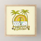 stay golden sun child //retro surf art by surfy birdy Mini Art Print Gallery Image 1