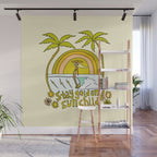 stay golden sun child //retro surf art by surfy birdy Wall Mural Gallery Image 1