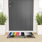 Garage Sale Painting of Peasants with Color Bars Welcome Mat Gallery Image 3