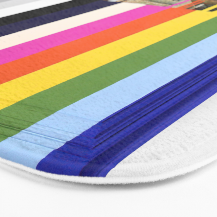 Garage Sale Painting of Peasants with Color Bars Bath Mat Gallery Image 3