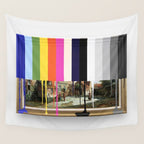 Garage Sale Painting of Peasants with Color Bars Wall Tapestry Gallery Image 4