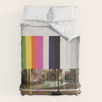 Garage Sale Painting of Peasants with Color Bars Duvet Cover Gallery Image 6
