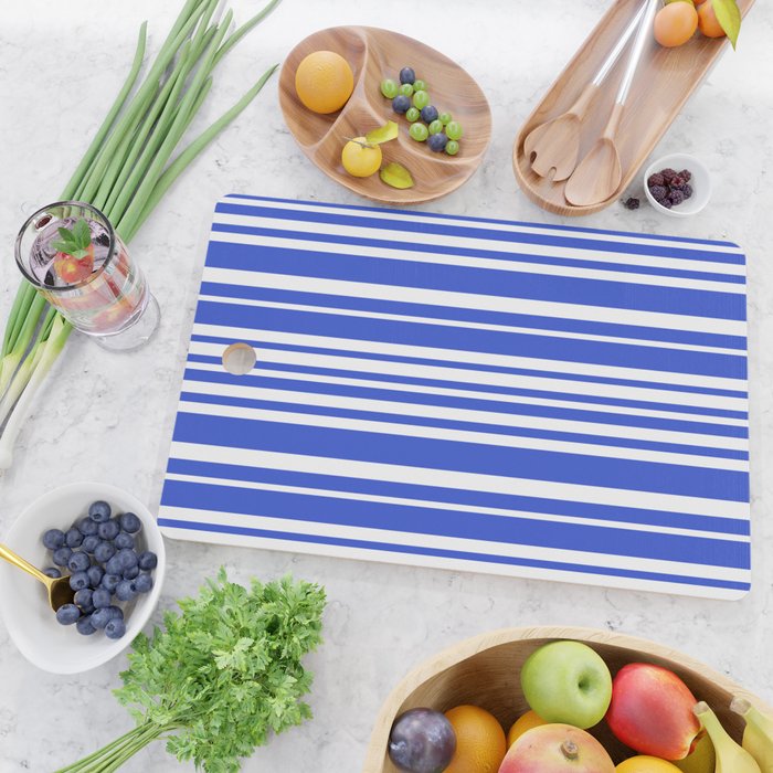  Classic Stripes XXXIV - Bright Blue Cutting Board Gallery Image 2