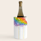 T-Rex Dinosaur Rainbow Puke Taste the Rainbow Watercolor Wine Chiller Gallery Image 2
