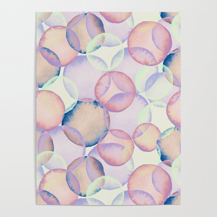 Watercolor circles overlay Poster Gallery Image 4