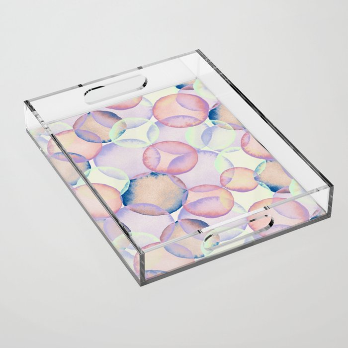 Watercolor circles overlay Acrylic Tray Gallery Image 1