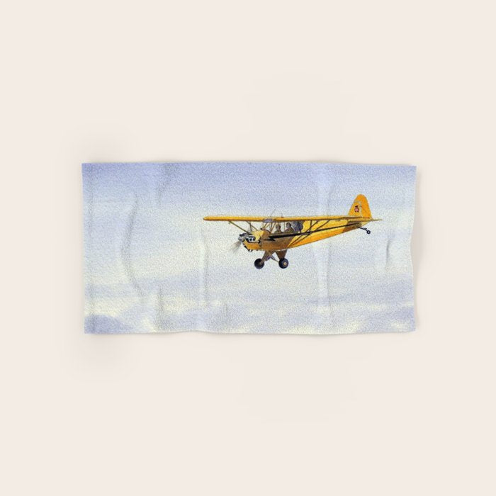 J-3 Piper Cub Aircraft Bath Towel Gallery Image 1