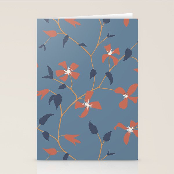Floral Clematis Vine - Indigo Sunset Stationery Card Gallery Image 2