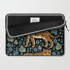 Tiger forest tropical tigers screen print art by andrea lauren Laptop Sleeve Gallery Image 2