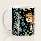 Tiger forest tropical tigers screen print art by andrea lauren Coffee Mug Gallery Image 3