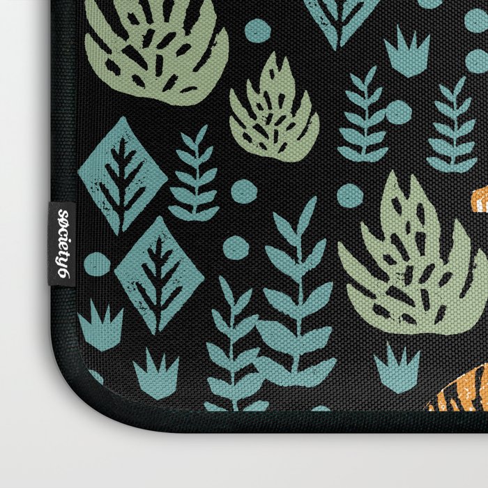 Tiger forest tropical tigers screen print art by andrea lauren Laptop Sleeve Gallery Image 3